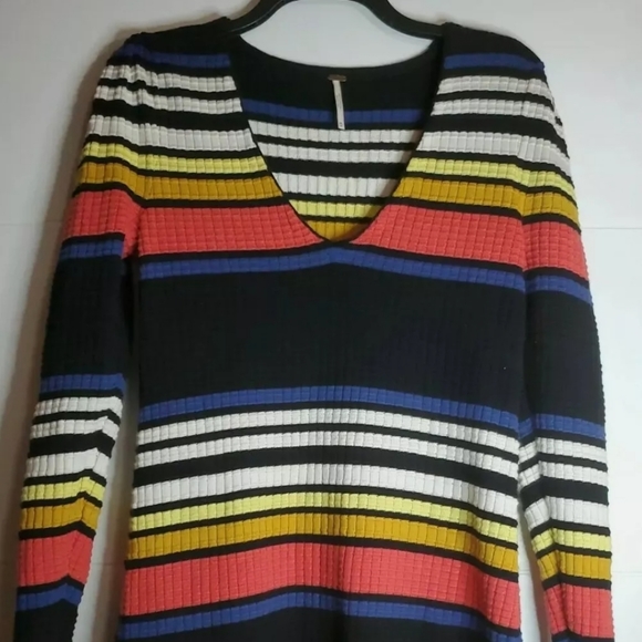 Free People Multicolor Stripes Mini Dress. - Picture 4 of 5